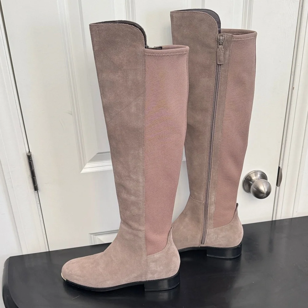Like New Cole Haan Beige Suede Over the Knee Boots